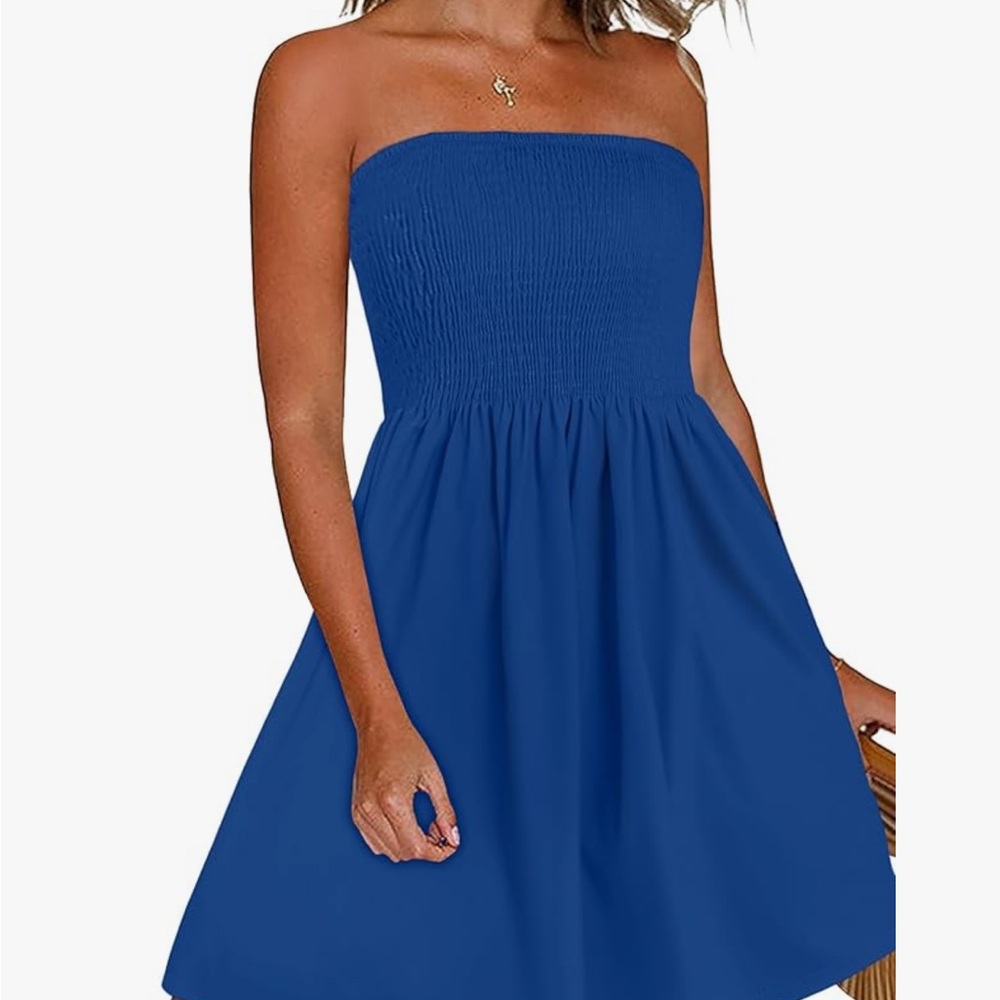 Never been worn blue strapless dress size M Chicgal brand from Amazon